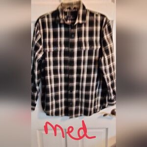 RAINFOREST Black and White Plaid Button Down Shirt